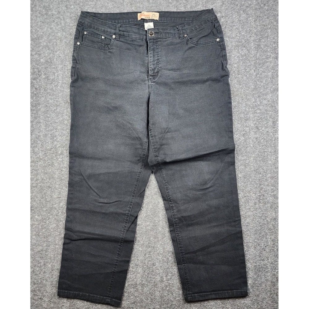 Just My Size Classic Denim Jeans Womens 20W Short Black Stretch Straight Leg